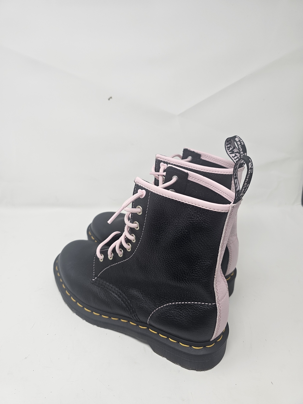 Dr. Martens-(WMNS) Dr. Martens 1460 Contrast Leather Lace Up Boots 'Black Pink. - Picture 5 of 12